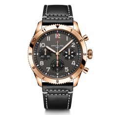 Breitling Classic AVI Chronograph 42 P-51 Mustang Red Gold Black Leather Strap Watch | 42mm | R233801A1B1X1