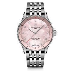 Breitling Navitimer 32 Pink Mother-of-Pearl Lab Grown Diamond Dial Stainless Steel Watch | 32mm | A77320D91K1A1
