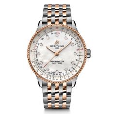 Breitling Navitimer Automatic 36 Mother-of-Pearl Lab Grown Diamond Dial Two-Tone Watch | 36mm | U17327211A1U1