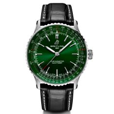 Breitling Navitimer Automatic 41 Green Dial Black Leather Watch Strap 41mm - A17329371L1P1