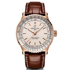 Breitling Navitimer Automatic 41 Rose Gold and Brown Leather Strap Watch 41mm - R17329F41G1P1