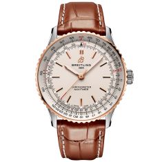 Breitling Navitimer Automatic GMT 41 Brown Leather Strap Watch 41mm - U17329F41G1P1
