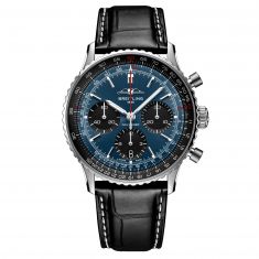 Breitling Navitimer B01 Chronograph 41 Blue Dial Black Leather Strap Watch | AB0139241C1P1