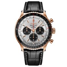 Breitling Navitimer B01 Chronograph 46 Red Gold and Black Leather Strap Watch | RB0137241G1P1