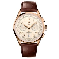 Breitling Premier B01 Chronograph 42 Red Gold and Brown Leather Strap Watch 42mm - RB0145371G1P2