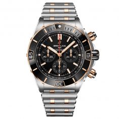 Breitling Super Chronomat B01 44 Black Dial and Two Tone Bracelet