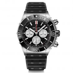 Breitling Super Chronomat B01 44 Black Dial Rubber Strap Watch AB0136251B1S1
