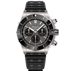 Breitling Super Chronomat B01 44 Titanium Black Rubber Strap Watch 44mm - EB0136251M1S1