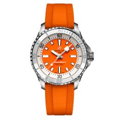 Breitling Superocean Automatic 36 Orange Rubber Strap Watch 36mm - A17377211O1S1