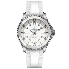 Breitling Superocean Automatic 36 White Dial White Rubber Strap Watch 36mm - A17377211A1S1