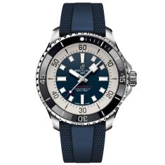 Breitling Superocean Automatic 44 Blue Dial Blue Rubber Strap Watch 44mm - A17376211C1S1