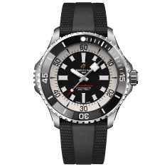 Breitling Superocean Automatic 46 Black Dial Black Rubber Strap Watch 46mm - A17378211B1S1