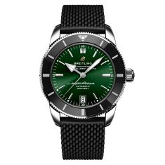 Breitling Superocean Heritage B20 Automatic 42 Green Dial Black Rubber Strap Watch 42mm - AB2010121L1S1