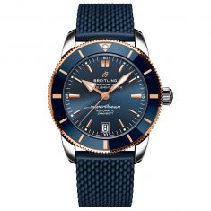 Breitling Superocean Heritage B20 Automatic 42 Steel and Red Gold Blue Rubber Strap Watch UB2010161C1S1