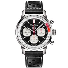 Breitling Top Time B01 Deus Ex Machina Black Dial Black Leather Strap Watch | 41mm | AB01765A1B1X1