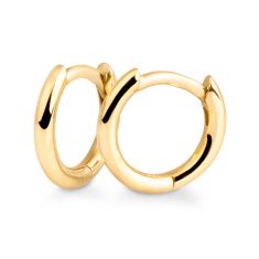 Breuning 10mm Yellow Gold Huggie Hoop Earrings