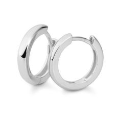 Breuning 14mm Sterling Silver Huggie Hoop Earrings