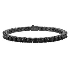 Bulova Black Spinel Black Ruthenium-Plated Sterling Silver Tennis Bracelet | 5mm