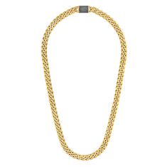 Bulova Classic Gold-Tone Stainless Steel Curb Chain Necklace | 10mm | 24 Inches