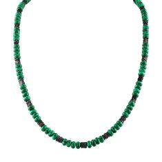 Bulova Classic Malachite and Hematite Bead Necklace | 22 Inches