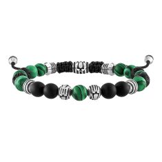 Bulova Classic Malachite Beaded Bolo Bracelet