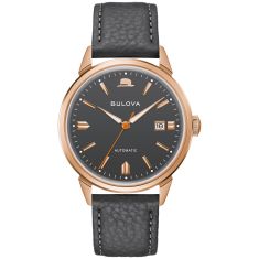 Bulova Frank Sinatra Summer Wind Grey Leather Strap Watch | 40mm | 97B206