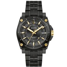 Bulova Icon Black Dial Black Ion-Plated Bracelet Watch 40mm - 98B408