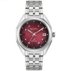 Bulova Jet Star Red Dial Stainless Steel Watch 40mm - 96B401
