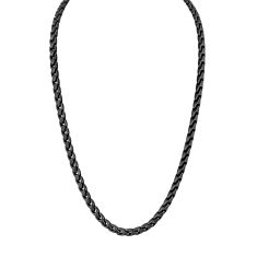 Bulova Link Antique Finish Black-Tone Stainless Steel Necklace | 6mm | 22 Inches