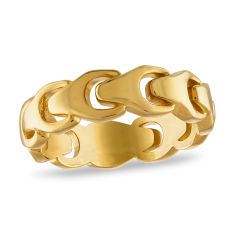 Bulova Link Gold-Plated Sterling Ring | 6.5mm | Size 10