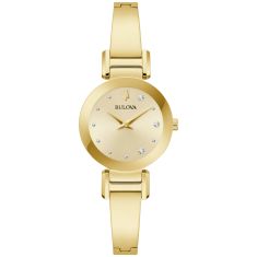 Bulova Marc Anthony Series X Modern Yellow Gold-Tone Bangle Bracelet Watch | 26mm | 97P164