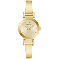 Bulova Marc Anthony Series X Modern Yellow Gold-Tone Bangle Bracelet Watch | 26mm | 97P164