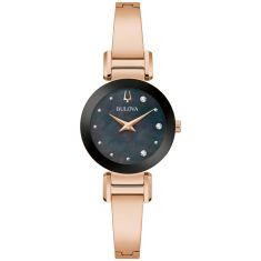 Bulova Marc Anthony Series X Modern Rose Gold-Tone Bangle Bracelet Watch | 26mm | 97P163