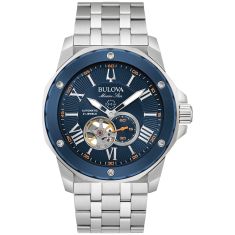 Bulova Marine Star Blue Dial and Stainless Steel Bracelet Watch | 45mm | 98A302