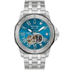 Bulova Marine Star Marc Anthony Automatic Blue Dial Stainless Steel Watch 45mm - 98D184