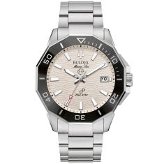 Bulova Marine Star Precisionist White Dial Stainless Steel Watch 43mm - 96B426