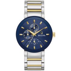 Bulova Modern Futuro Blue Dial Two-Tone Bracelet Watch 40mm - 98C148