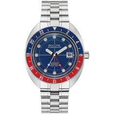 Bulova Oceanographer GMT Performance Blue Dial Stainless Steel Bracelet Watch 41mm - 96B405