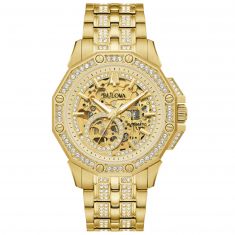 Bulova Octava Automatic Crystal Accent and Gold-Tone Bracelet Watch | 41.7mm | 98A292