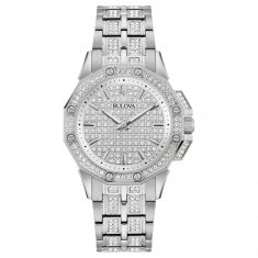 Bulova Octava Crystal-Set Stainless Steel Bracelet Watch | 34mm | 96L305