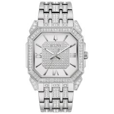Bulova Octava Crystal Accent and Stainless Steel Bracelet Watch | 40mm | 96A285
