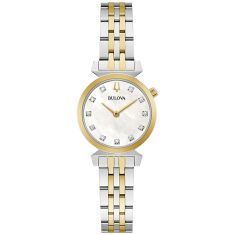 Bulova Regatta Classic Diamond Accent Mother-of-Pearl Dial Two-Tone Stainless Steel Bracelet Watch 24mm - 98P202