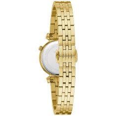 Bulova Regatta Diamond Black Mother-of-Pearl Gold-Tone Stainless Steel Bracelet Watch 24mm - 97P173