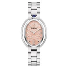 Bulova Rubaiyat Salmon Dial Stainless Steel Bracelet Watch 28.8mm - 96L331