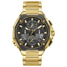 Bulova Series X SE Black Dial Gold-Tone Stainless Steel Bracelet Watch 44.5mm - 98B429