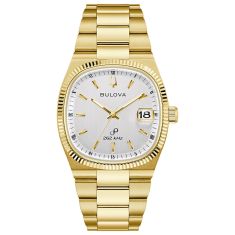 Bulova Super Seville Silver Dial Gold-Tone Stainless Steel Bracelet Watch 37.5mm - 97B223
