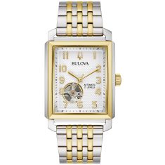 Bulova Sutton Automatic Silver Dial Two-Tone Bracelet Watch 33mm - 98A308