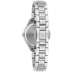 Bulova Sutton Classic Diamond Accent Mother of Pearl Dial Stainless Steel Bracelet Watch 28mm - 96R253