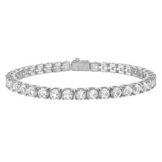 Bulova White Topaz Sterling Silver Tennis Bracelet| 5mm