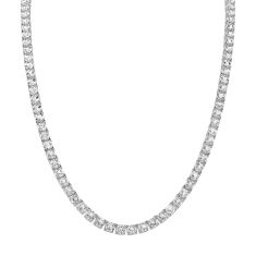 Bulova White Topaz Sterling Silver Tennis Necklace | 5mm | 22 Inches
